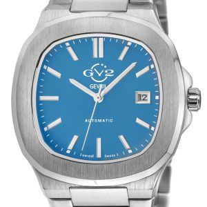 Gv2 Automated Mens Potente Swiss Sky Blue Dial 316L Stainless Metal Bracelet Watch – Silver – One Measurement