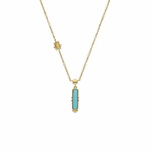 ECFEW™ Turquoise Talisman Necklace in Gold Plated Sterling Silver