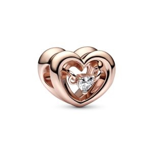 Pandora Rose Gold Radiant Center & Floating Stone Attraction