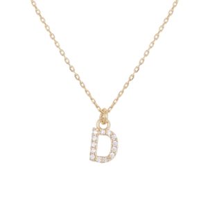 Argento Recycled Gold Letter Crystal Necklace – Letter D