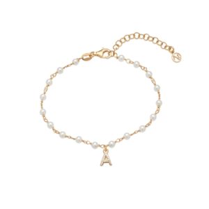 Argento Gold Letter Pearl Bracelet – A