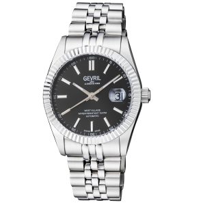 Gevril Mens West Village 48901 Sellita SW200, Swiss Automatic Movement Silver Stainless Steel Watch – One Size