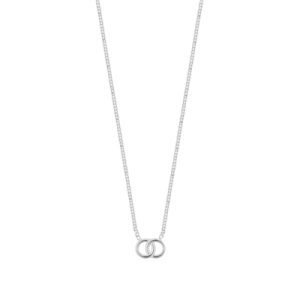 Argento Silver Related CZ Circle Necklace – 47cm