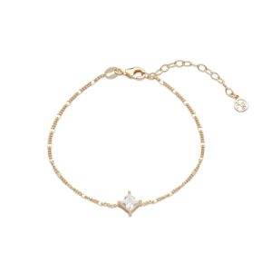 Argento Gold Solitaire Sunburst Bracelet – 16cm