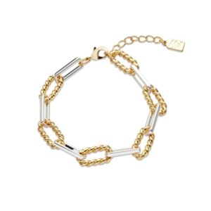 August Woods Silver Blended Textured Chain Bracelet – 18cm