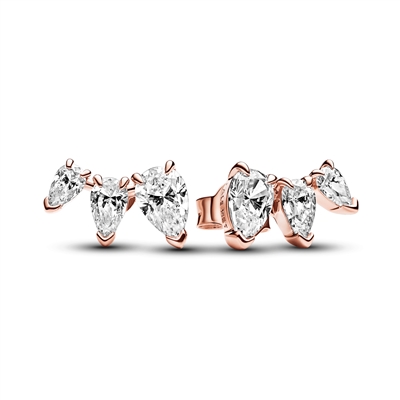 Pandora Rose-Gold Glowing Pear Stud Earrings