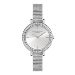 Olivia Burton Antique Bead Stainless Metal Mesh Watch