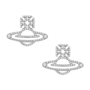 Vivienne Westwood Sterling Silver Trudy Reduce Out Orb Crystal Studs – Silver