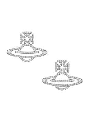 Vivienne Westwood Sterling Silver Trudy Reduce Out Orb Crystal Studs - Silver