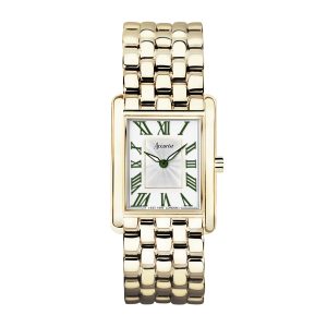 Accurist Ladies’s Rectangle Inexperienced Numeral Gold Watch – Gold