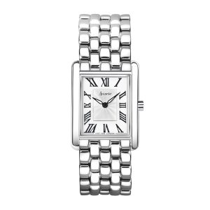 Accurist Girls’s Rectangle Silver Watch – Silver