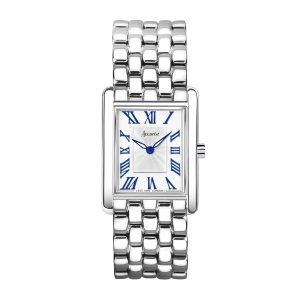 Accurist Ladies’s Rectangle Silver White Dial Watch – Silver