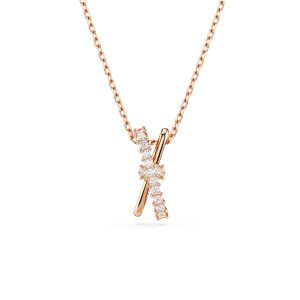 Swarovski Hyperbola Rose-Gold Blended Cuts Crystal Twist Pendant Necklace