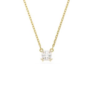Swarovski Stilla Gold Tone Sq. Minimize Crystal Necklace