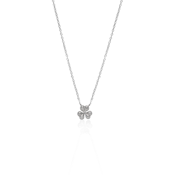 Search + To find Silver Religion Hope Love Shamrock Necklace - Silver