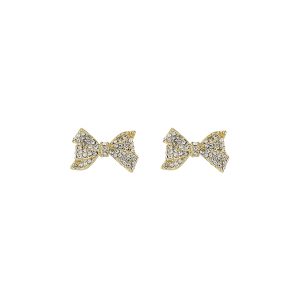 Ted Baker Gold Barseta Crystal Bow Stud Earrings – Gold