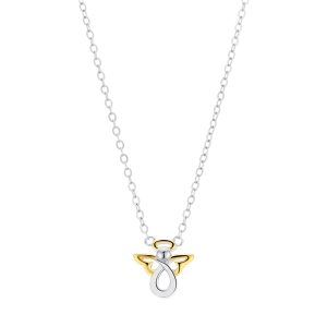 Argento Silver Two Tone Angel Necklace – Silver