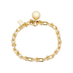August Woods Gold Horseshoe Chain Ball Bracelet – Gold