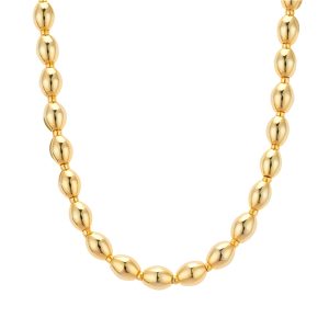 August Woods Gold Oval Beaded Necklace