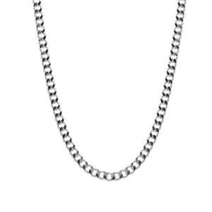 Argento Silver Mens Curb Chain Necklace – Silver