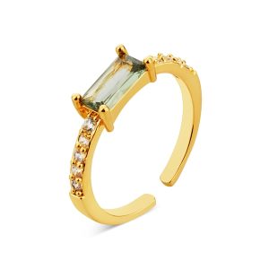 August Woods Gold Tourmaline Crystal Adjustable Ring – Gold