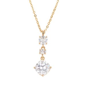 August Woods Gold Solitaire Drop Necklace – Gold