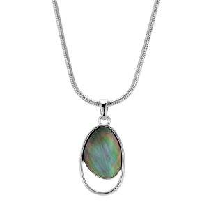 August Woods Silver and Gray Shell Pendant Necklace – Silver