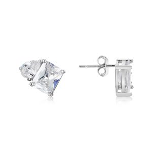 Argento Silver Toi Et Moi Stud Earrings – Silver