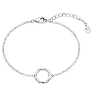 Argento Silver Delicacy Circle Crystal Bracelet – Silver
