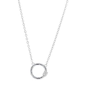 Argento Silver Delicacy Circle Crystal Necklace – Silver
