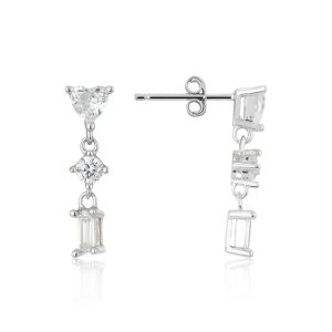 Argento Silver Delicacy Crystal Drop Earrings – Silver