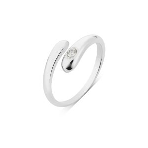 Over & Over Silver Stainless Metal Open Band Twist Ring – Adjustable