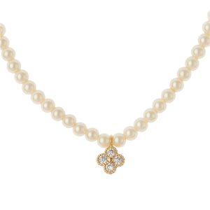 August Woods Gold Clover Pearl Necklace – Gold