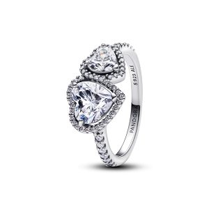Pandora Double Glowing Halo Hearts Ring – 60