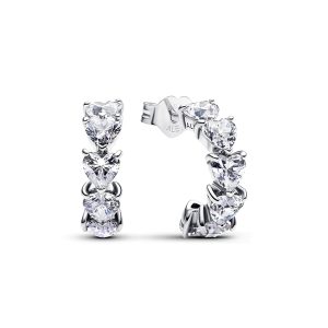 Pandora Glowing Hearts Open Hoop Earrings