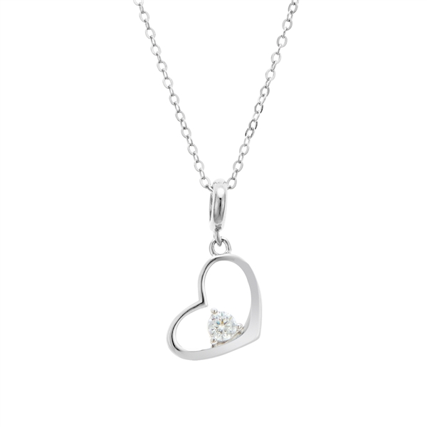 Argento Silver Crystal Floating Middle Necklace - Silver