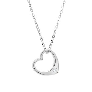 Argento Silver Crystal Middle Open Necklace