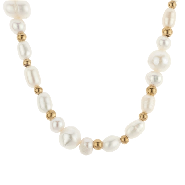 Over & Over Gold Stainless Metal Multi Pearl Necklace - Gold