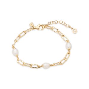 Argento Gold Multi Pearl Chain Bracelet – Gold