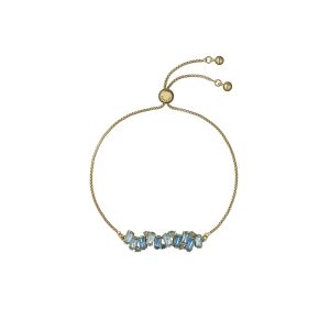 Ted Baker Gold Clarrie Blue Crystal Cluster Adjustable Slide Bracelet – Gold