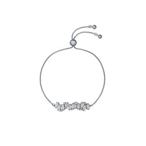 Ted Baker Silver Clarrie Crystal Cluster Adjustable Slide Bracelet – Silver