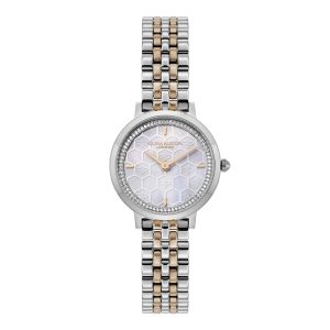 Olivia Burton Rose Gold Honeycomb Gray Dial Watch