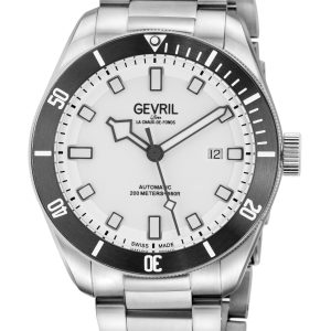 Gevril Mens Yorkville 48611B Swiss Automatic Sellita SW200 Watch – Silver – One Size