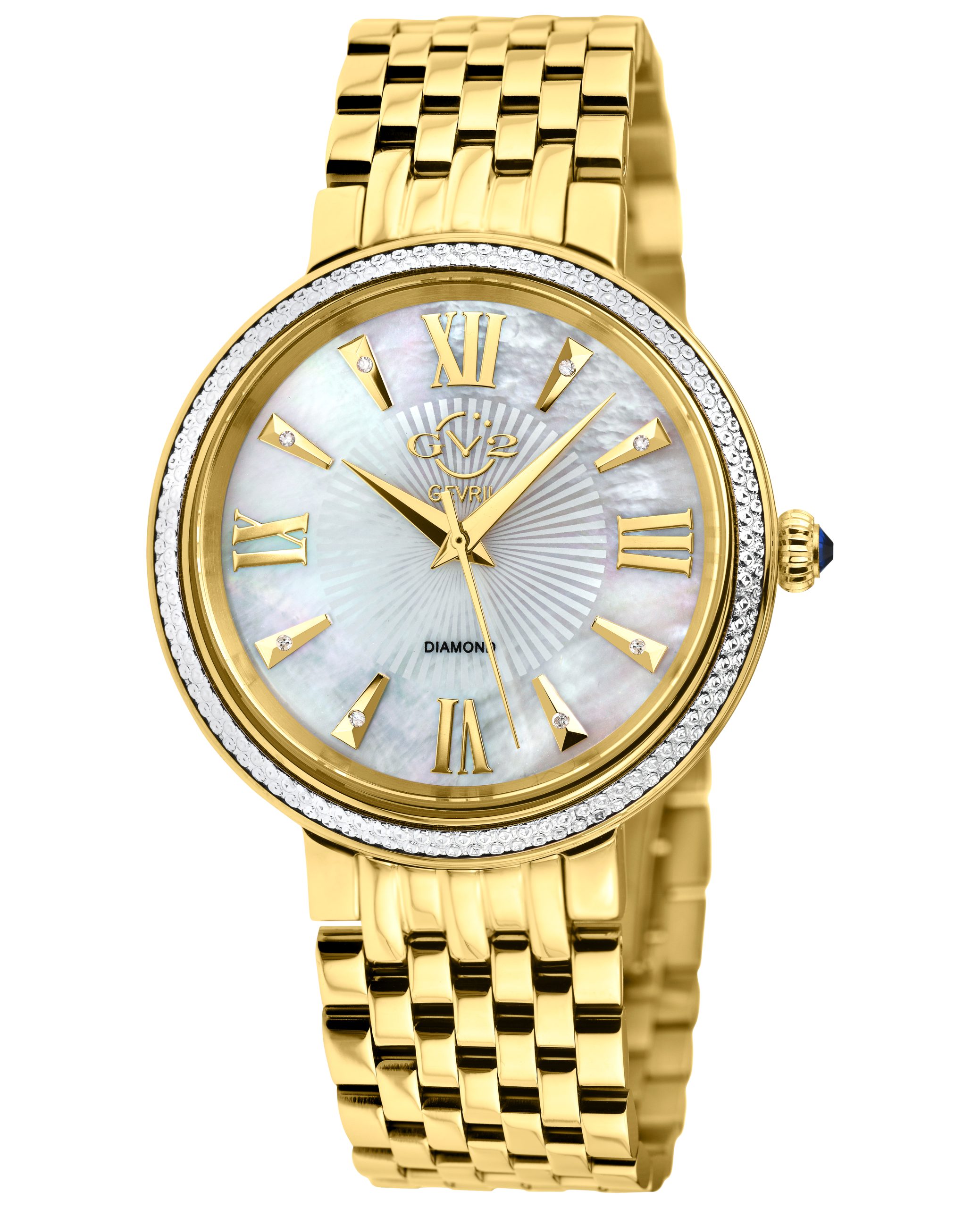 Gevril GV2 12532 WoMens Genoa Swiss Quartz Diamond Watch - Gold - One Size