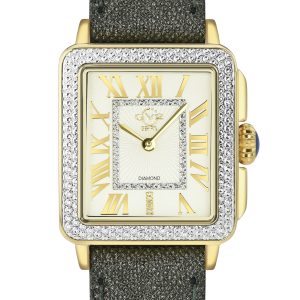 Gv2 Padova 12303 WoMens Swiss Quartz Black Leather Diamond Watch – Silver – One Size