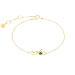 Honeycomb Impressed Sapphire Hyperlink Bracelet in 9ct Yellow Gold