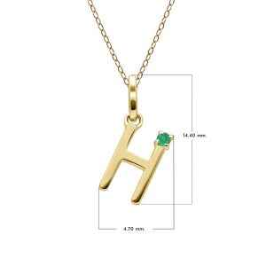 Preliminary Emerald Letter Necklace In 9ct Yellow Gold