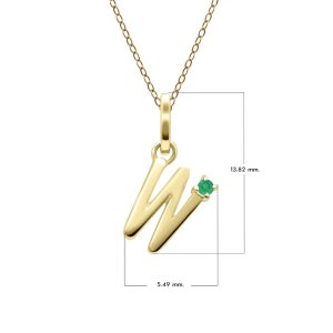 Preliminary Emerald Letter Necklace In 9ct Yellow Gold