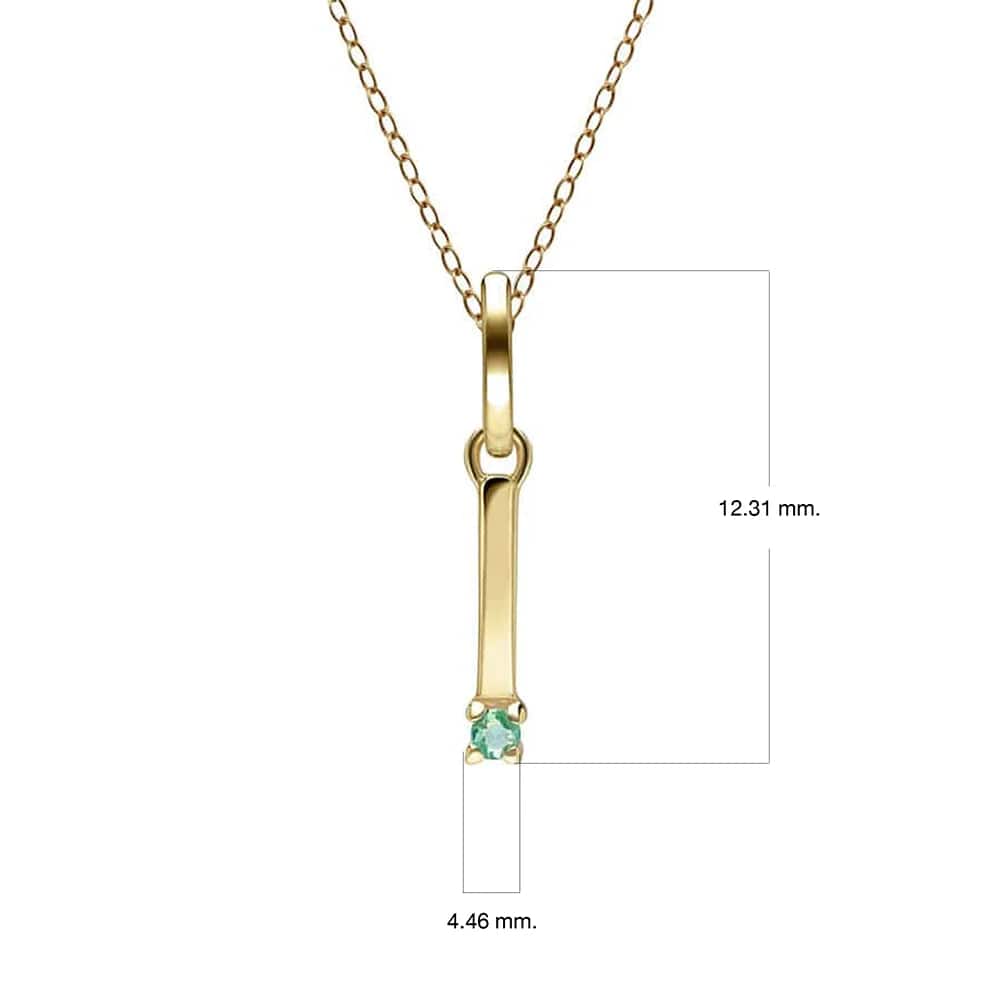 Preliminary Emerald Letter Necklace In 9ct Yellow Gold