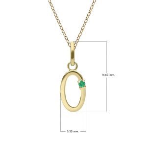 Preliminary Emerald Letter Necklace In 9ct Yellow Gold
